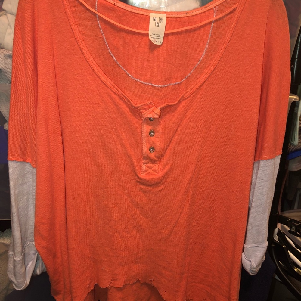 Free people slouchy Henley top